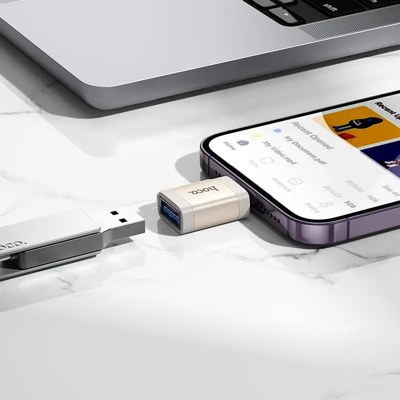 Перехідник OTG HOCO Lightning to USB UA31A), зображення 4