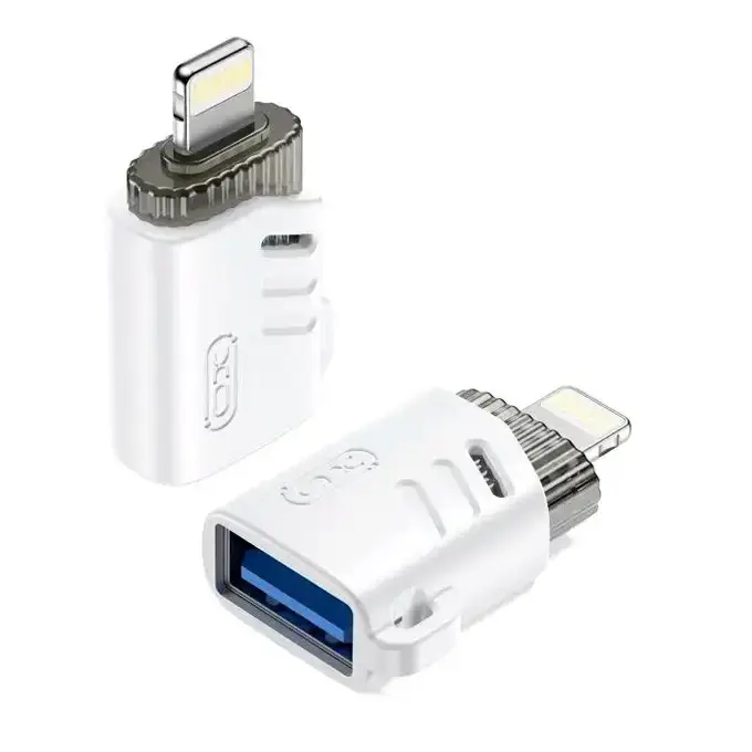 Перехідник OTG XO NB256A USB AF>iPhone Білий), зображення 3