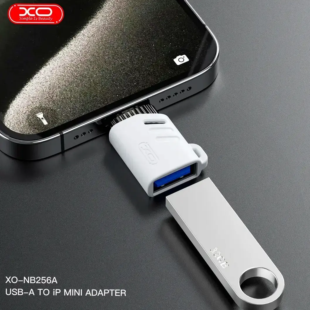 Перехідник OTG XO NB256A USB AF>iPhone Білий), зображення 6