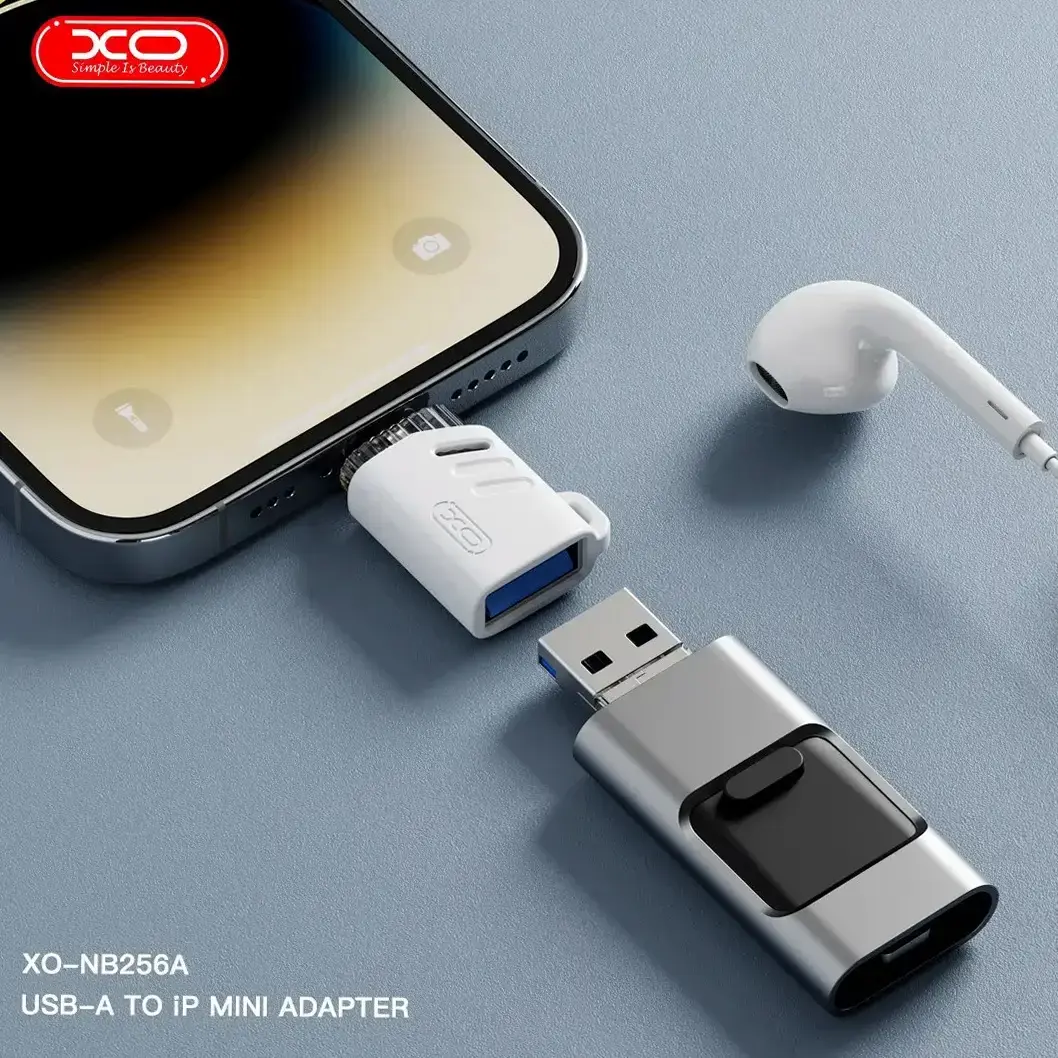 Перехідник OTG XO NB256A USB AF>iPhone Білий), зображення 7