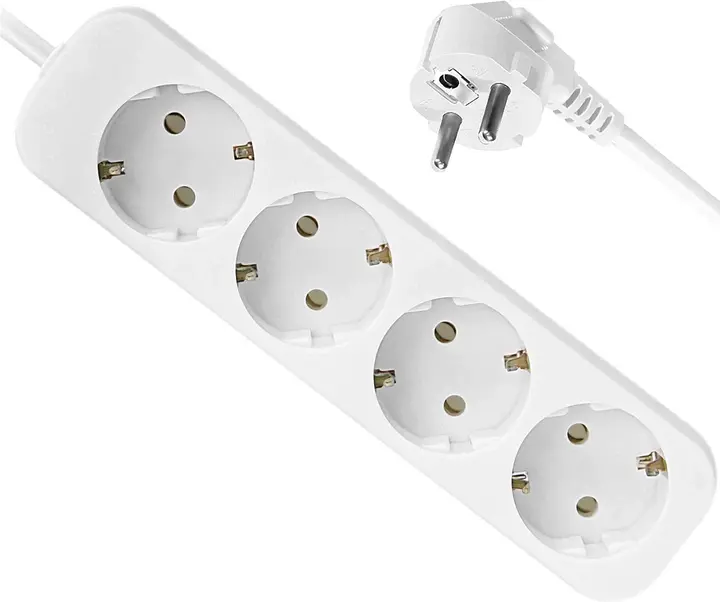 Подовжувач із заземленням DEFENDER E450 5.0 м, 4 розетки  від батарейки.com.ua