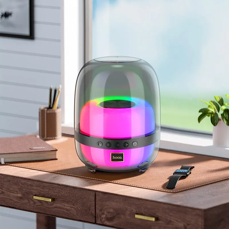 Портативна колонка HOCO BS58 Crystal bluetooth, TF, USB, AUX, TWS чорна), зображення 5