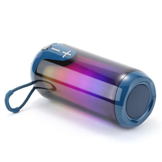 Портативна колонка T&G TG651 bluetooth, FM, AUX, USB, TF, TWS, RGB, синя), зображення 4 Портативна колонка T&G TG651 bluetooth, FM, AUX, USB, TF, TWS, RGB, синя), зображення 4