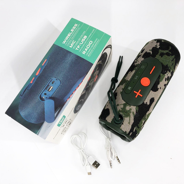 Портативна колонка T&G TG341 bluetooth TWS FM TF USB до 4х годин, камуфляж), зображення 9 Портативна колонка T&G TG341 bluetooth TWS FM TF USB до 4х годин, камуфляж), зображення 9