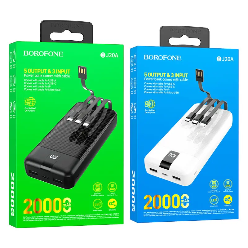 power bank BOROFONE BJ20A 20000mAh чорний ), зображення 4 power bank BOROFONE BJ20A 20000mAh чорний ), зображення 4
