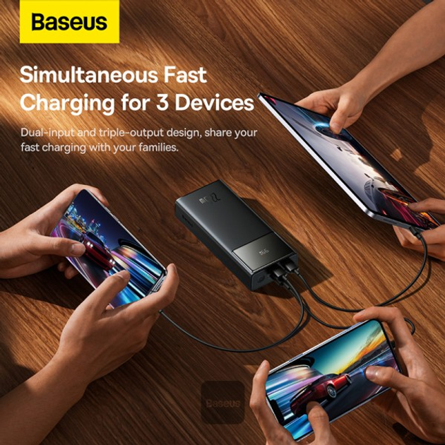 power bank Baseus PPXJ080101 30000mAh 22.5W Display чорний), зображення 5