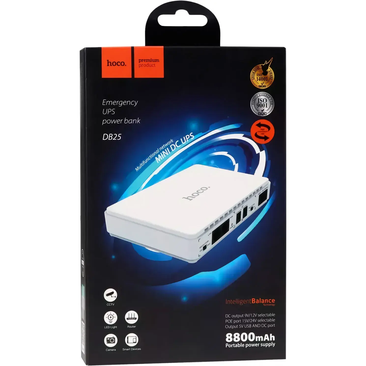 power bank Hoco DB25 8800mAh для роутерів 5V/9V/12V білий (smart mini UPS)), зображення 3