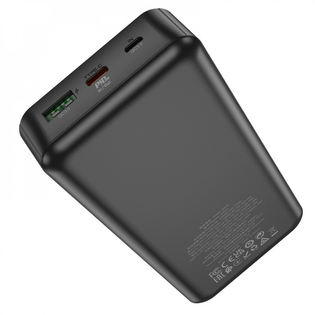 power bank Hoco J102А 20000mAh PD20W QC3.0 22.5W чорний), зображення 2 power bank Hoco J102А 20000mAh PD20W QC3.0 22.5W чорний), зображення 2