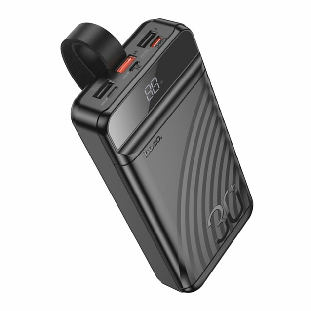 power bank Hoco J123B 30000mAh PD20W QC3.0 22.5W LCD and LED-lamp чорний), зображення 5