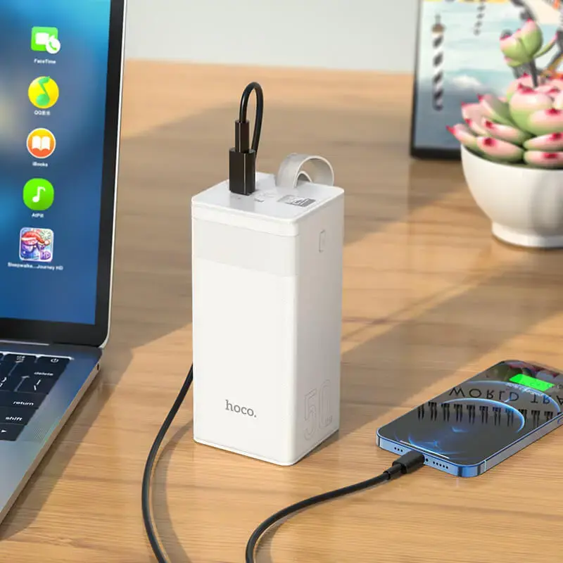 power bank Hoco J86A 50000mAh PD20W QC, LCD, Led Lamp Білий), зображення 5 power bank Hoco J86A 50000mAh PD20W QC, LCD, Led Lamp Білий), зображення 5