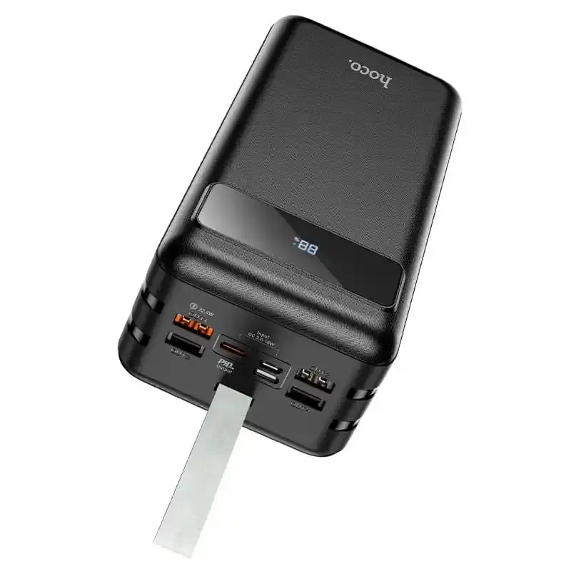 power bank Hoco J86B Electric 4USB Type-C 22.5W PD20W, QC, LCD, Lamp 60000 mAh чорний), зображення 3 power bank Hoco J86B Electric 4USB Type-C 22.5W PD20W, QC, LCD, Lamp 60000 mAh чорний), зображення 3