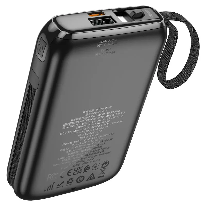 power bank Hoco Q19 10000mAh QC3.0 PD30W чорний), зображення 5
