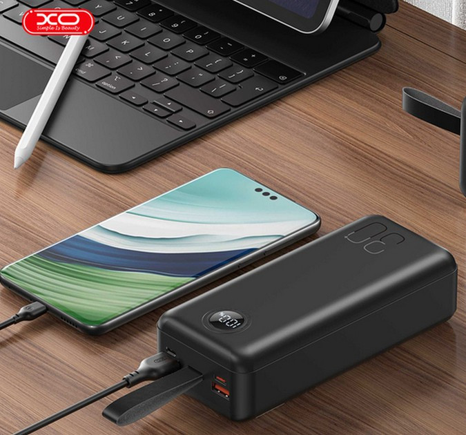 power bank XO PR240 30000mAh USB-C 20W USB-A 22.5W чорний), зображення 5 power bank XO PR240 30000mAh USB-C 20W USB-A 22.5W чорний), зображення 5
