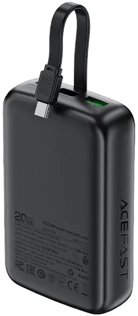 power bank ACEFAST M14 20000mAh PD20W+QC3.0 22.5W чорний), зображення 3