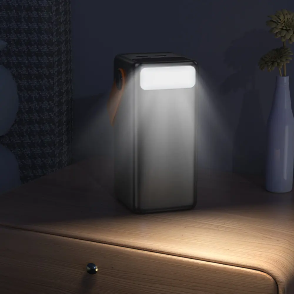 power bank BOROFONE BJ66B Magnifico 60000mAh 22.5W QC3.0 PD20W 2USB, type-c, ліхтарик  чорний), зображення 2