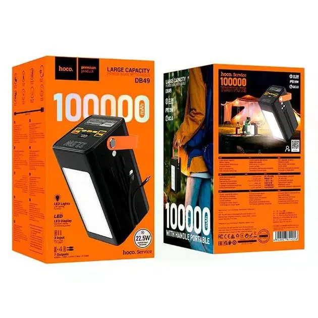 power bank Hoco DB49  Action 100000mAh 22.5W чорний), зображення 2