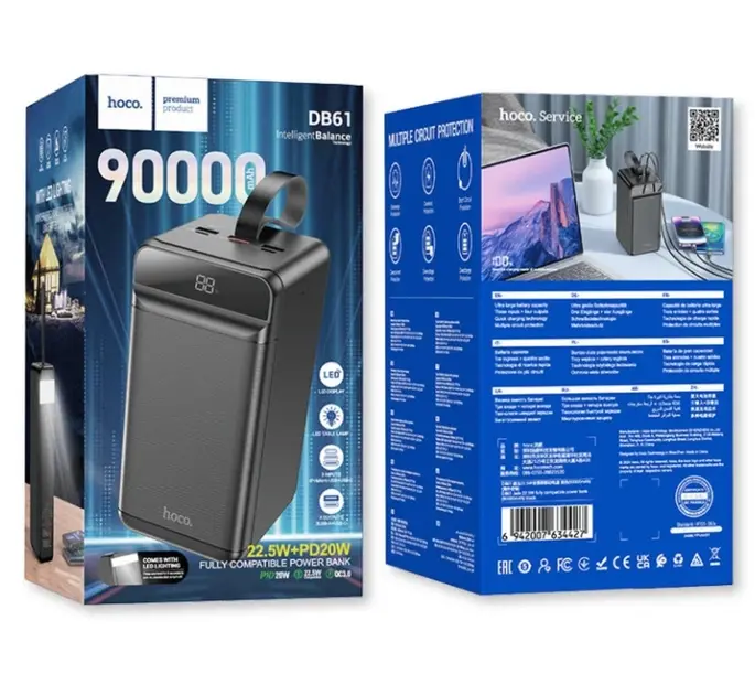 power bank Hoco DB61 Jade 90000mAh 22.5W чорний), зображення 2