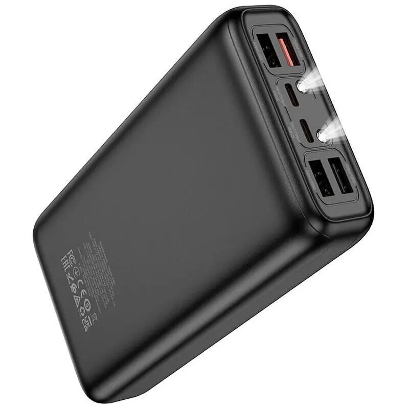 power bank Hoco DB81 Apollo 30000mAh PD65W QC3.0  4xUSB 2x type-c ліхтарик чорний), зображення 8