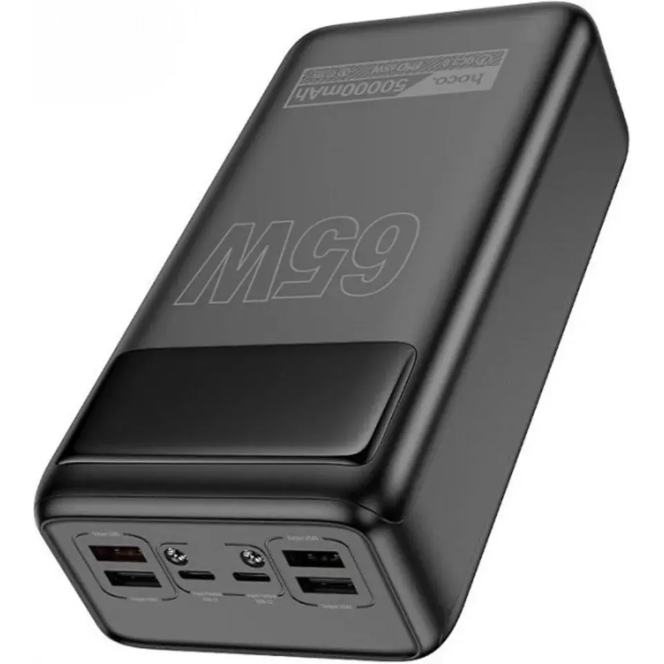 power bank Hoco DB81 Apollo 50000mAh PD65W QC3.0 4USB 2type-c, ліхтарик, чорний), зображення 7