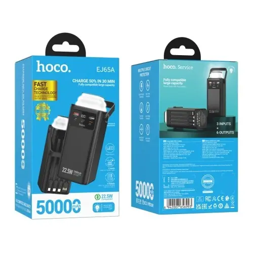 power bank Hoco EJ65A High 50000mAh 22.5W+PD20W чорний), зображення 3