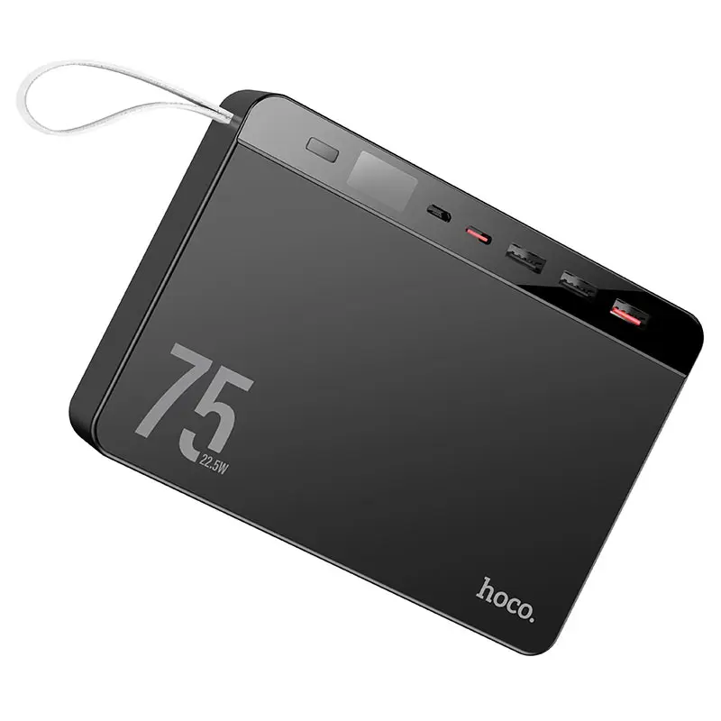 power bank Hoco J94 Overlord 75000mAh 22.5W PD20W QC3.0 3USB, type-C, micro, LCD чорний), зображення 8
