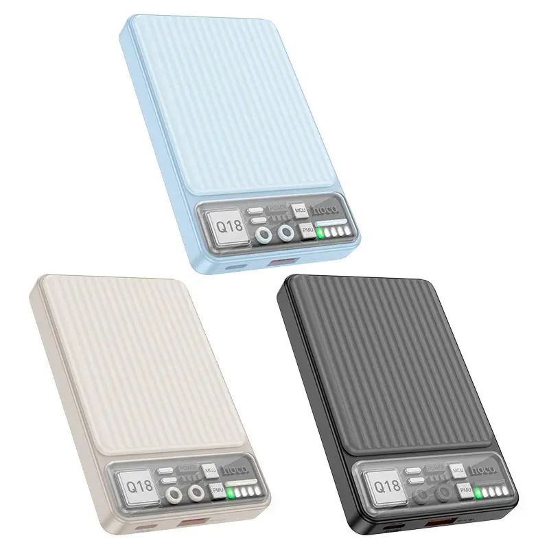 power bank Hoco Q18 Tourer 22.5W 10000mAh PD20W QC3.0, бездротове зарядне, чорний), зображення 7