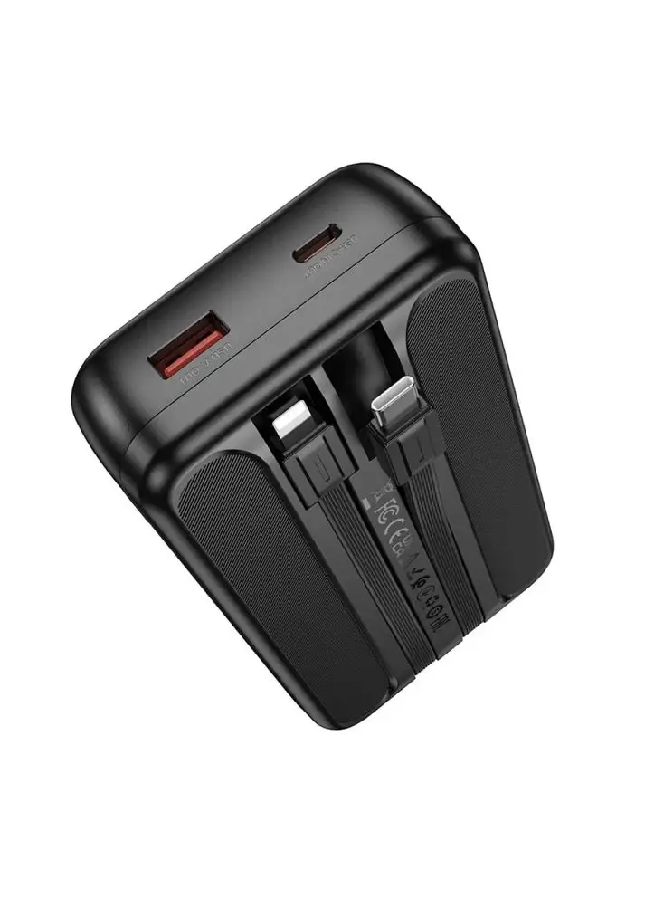 power bank Hoco Q28A 20000 mAh. бездротова зарядка, USB, Type-C. Lightning, QC20W, PD22.5W чорний), зображення 5