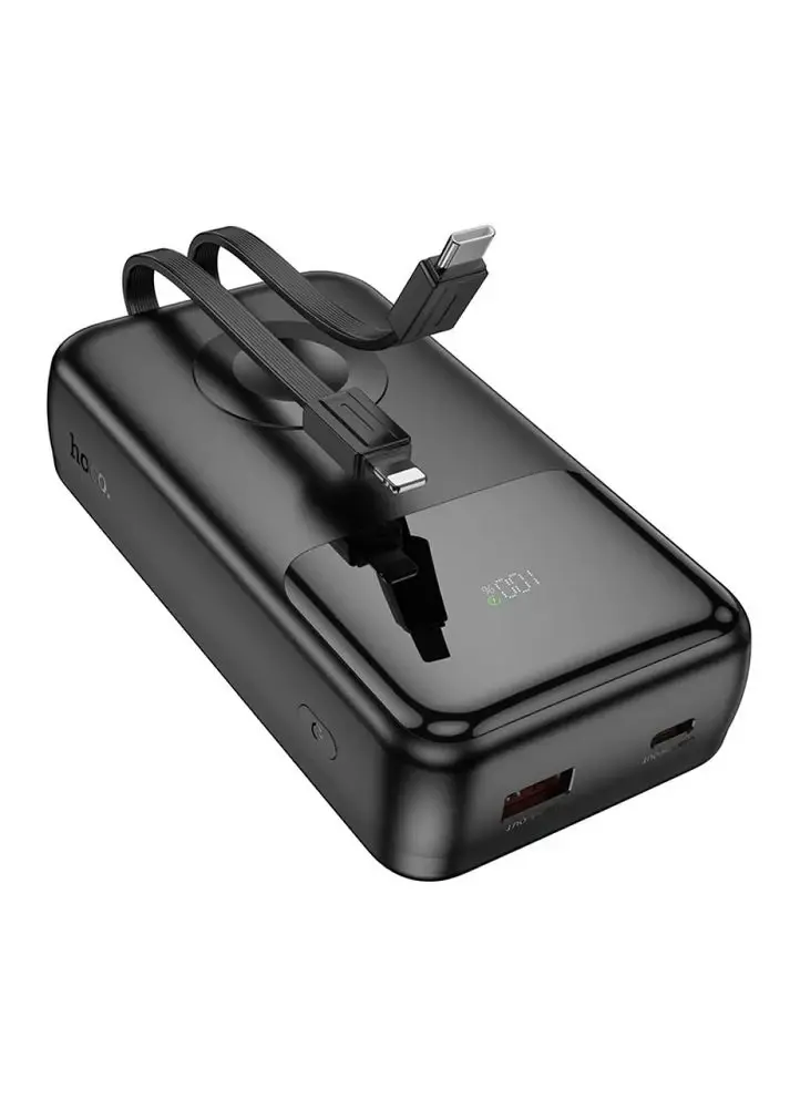 power bank Hoco Q28A 20000 mAh. бездротова зарядка, USB, Type-C. Lightning, QC20W, PD22.5W чорний), зображення 7