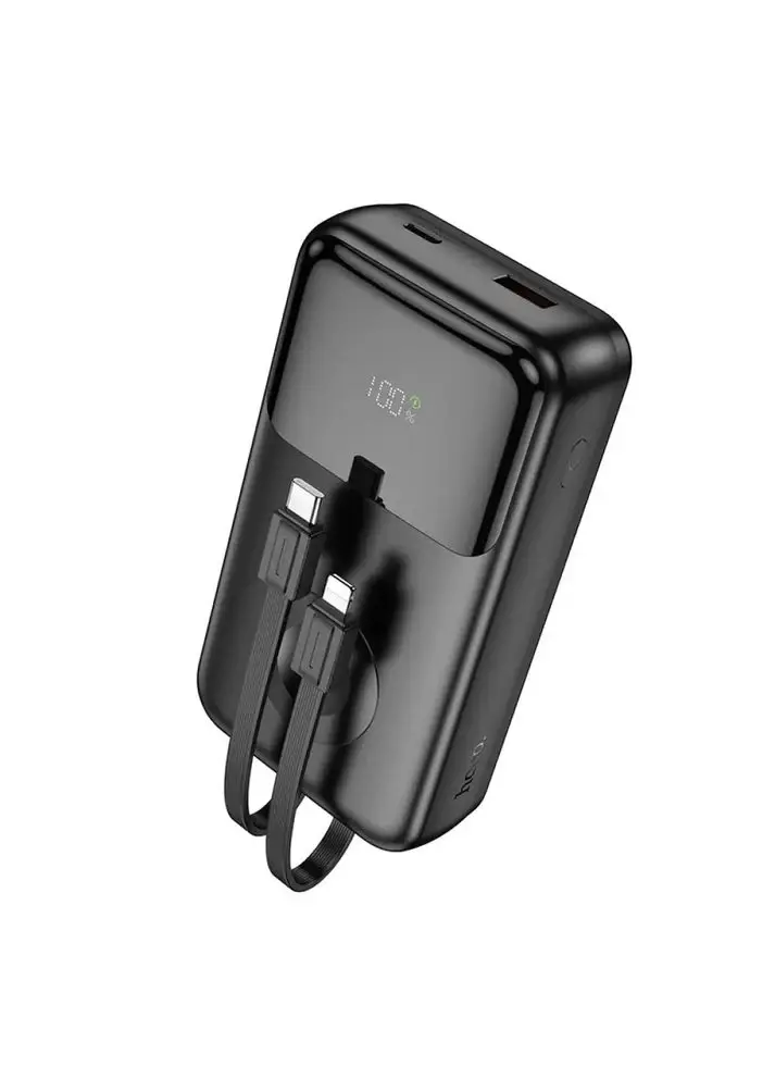 power bank Hoco Q28A 20000 mAh. бездротова зарядка, USB, Type-C. Lightning, QC20W, PD22.5W чорний від батарейки.com.ua