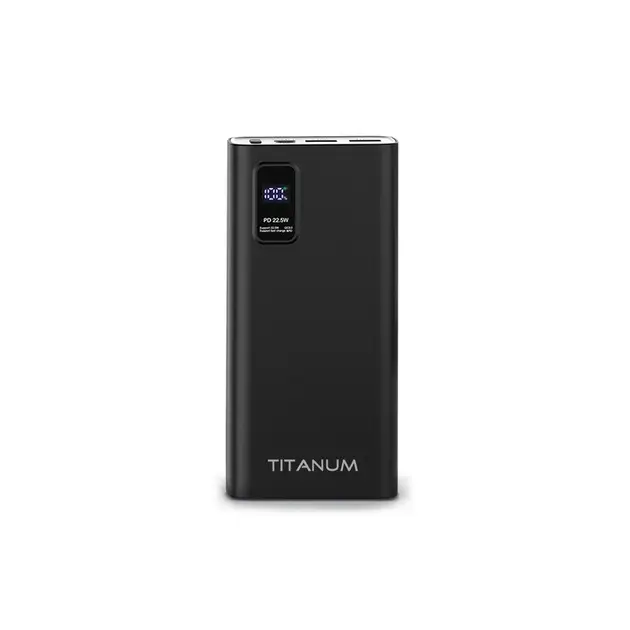 power bank TITANUM 727S 22.5W 20 000mAh чорний від батарейки.com.ua