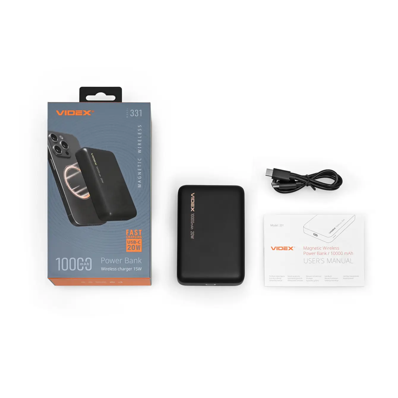 power bank VIDEX VPB-331 PD20W 10000mAh бездротовою зарядкою чорний), зображення 9