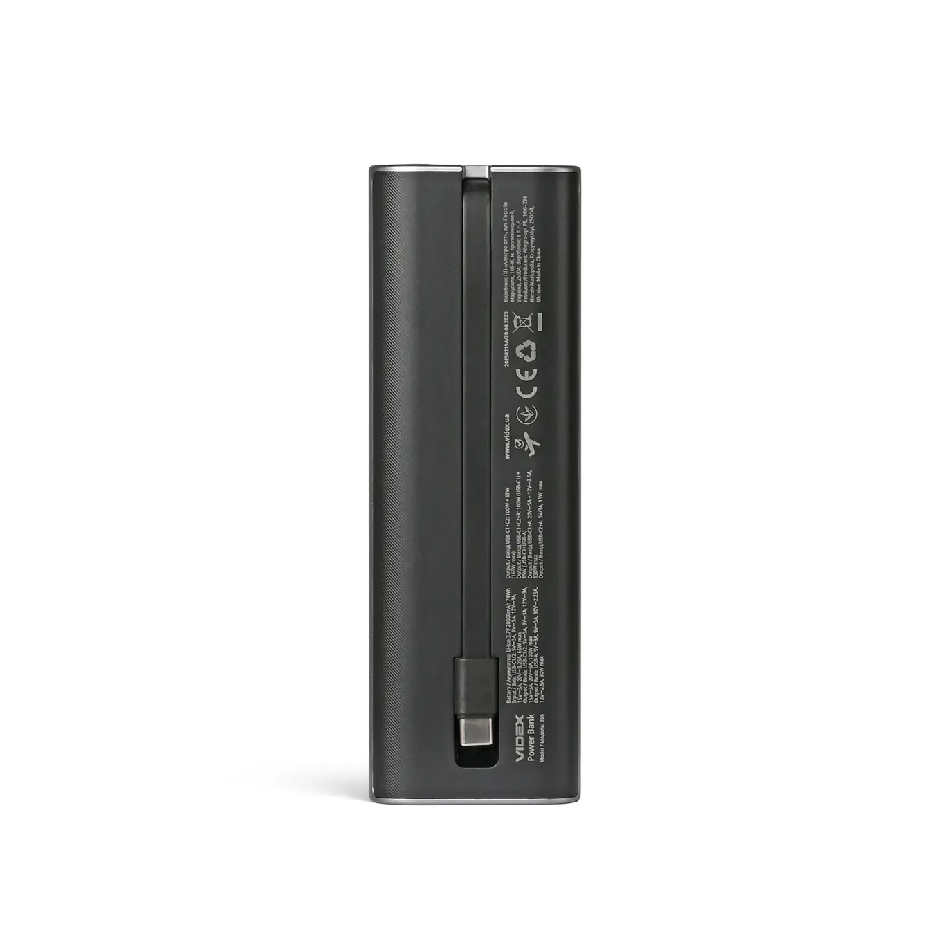 power bank VIDEX VPB-366 165W PD100W +Display), зображення 4
