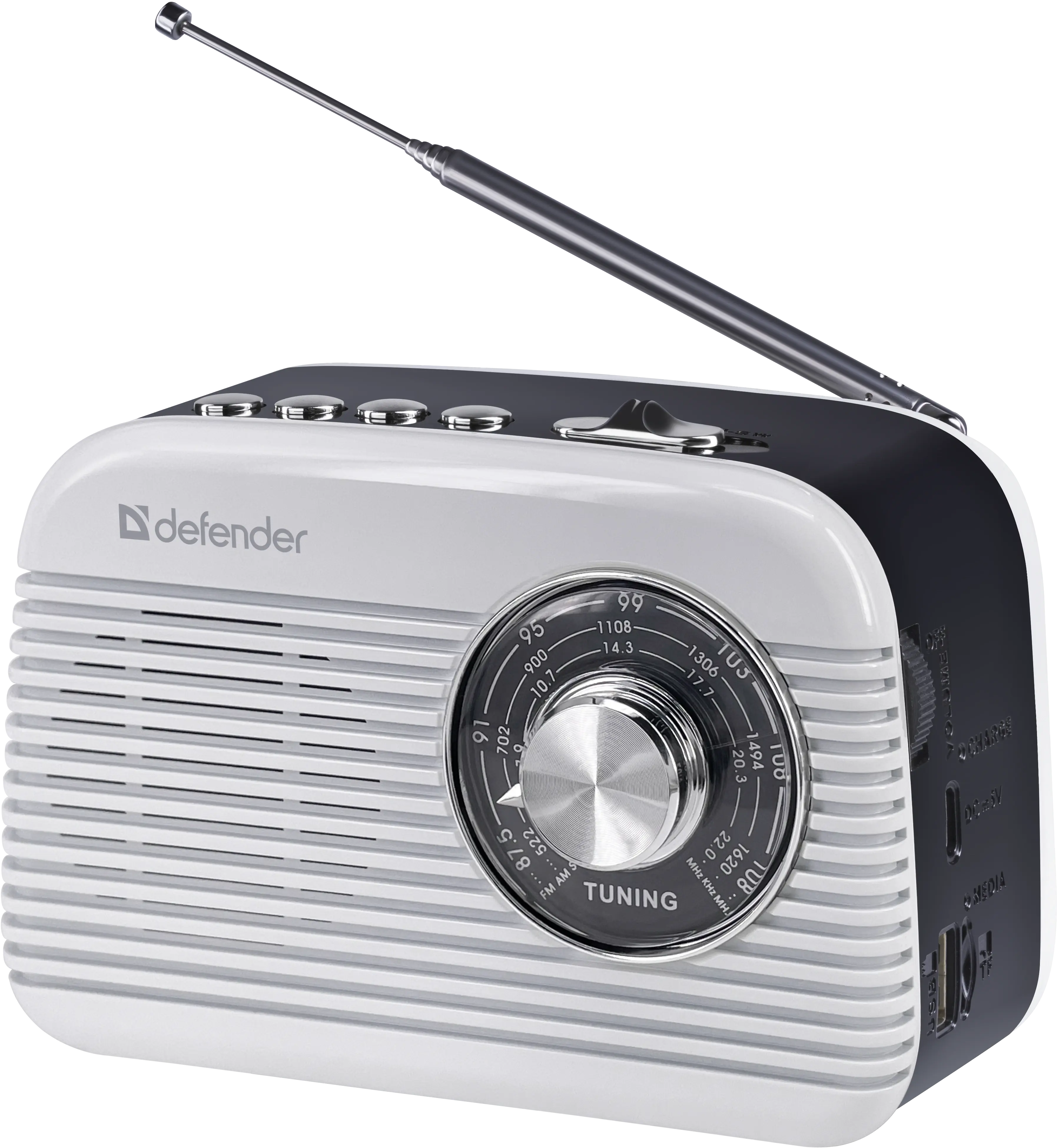 Радіоприймач Defender Signal 5Вт, BT5.3 TF Card microSD USB Type-C, 1200 мАч від батарейки.com.ua