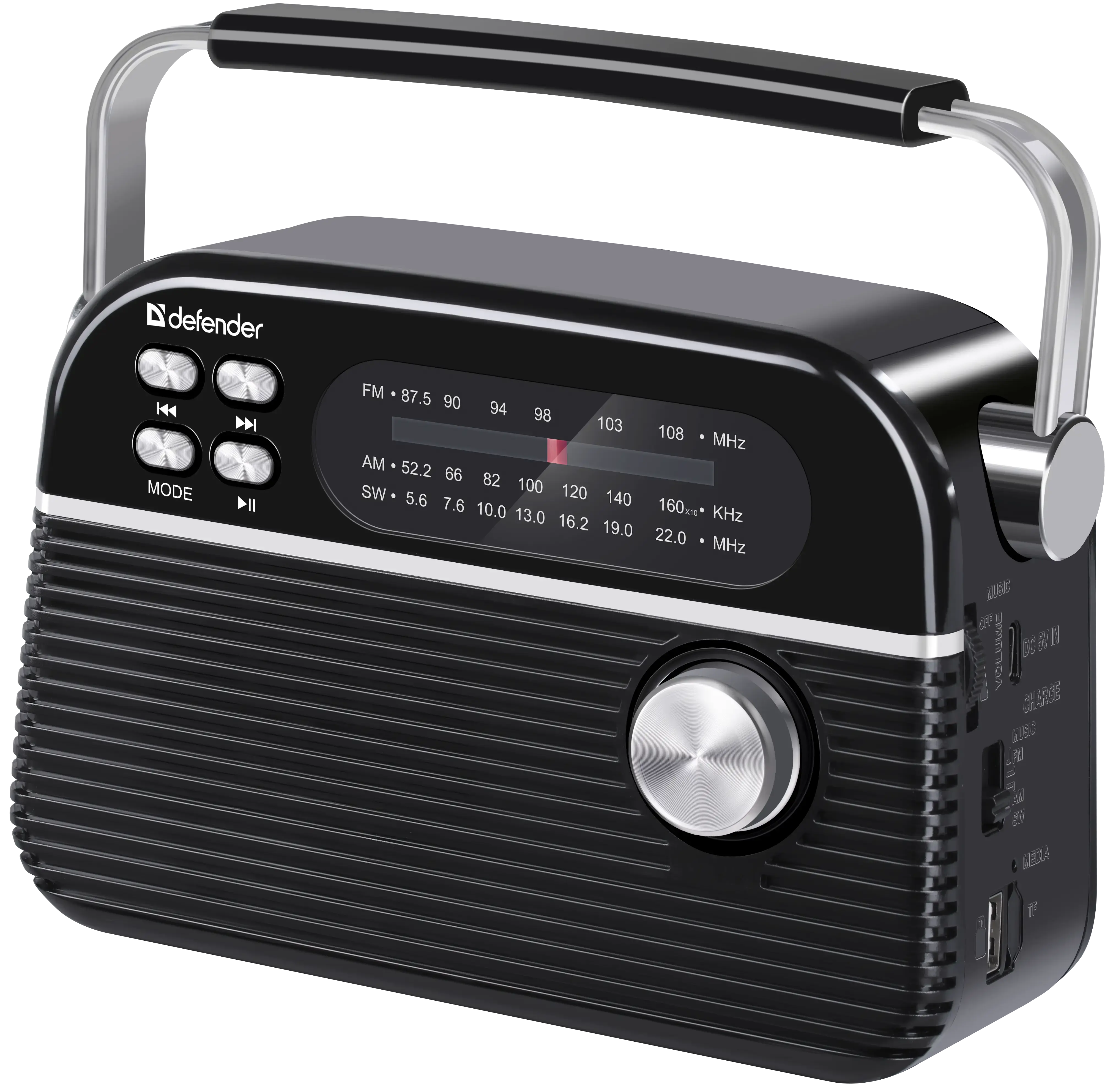 Радіоприймач Defender Vega 5Вт FM/AM/SW, BT5.3 mp3 TF Card, USB, Type-C, 1200 мАч), зображення 9