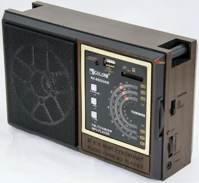 радіоприймач Golon RX-9922 FM/TV/FM/AM/SW, mp3, USB, TF від батарейки.com.ua