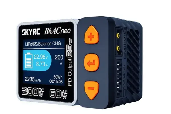 Розумне зарядне SkyRC B6ACneo SK-100200-01, LiPo LiHV LiFe Liion 1-6S, NiMh, Pb, 200W 10А, від 220V від батарейки.com.ua