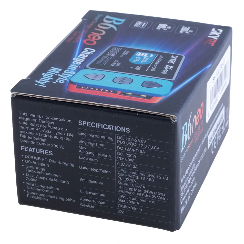 Розумне зарядне SkyRC B6neo SK-100198-01, LiPo LiHV LiFe Liion 1-6S, NiMh, Pb, 200W 10А), зображення 8
