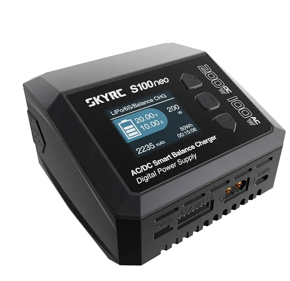 Розумне зарядне SkyRC S100neo SK-100202-01, LiPo LiHV LiFe Liion 1-6S, NiMh, Pb, 200W 12A, від 220V від батарейки.com.ua