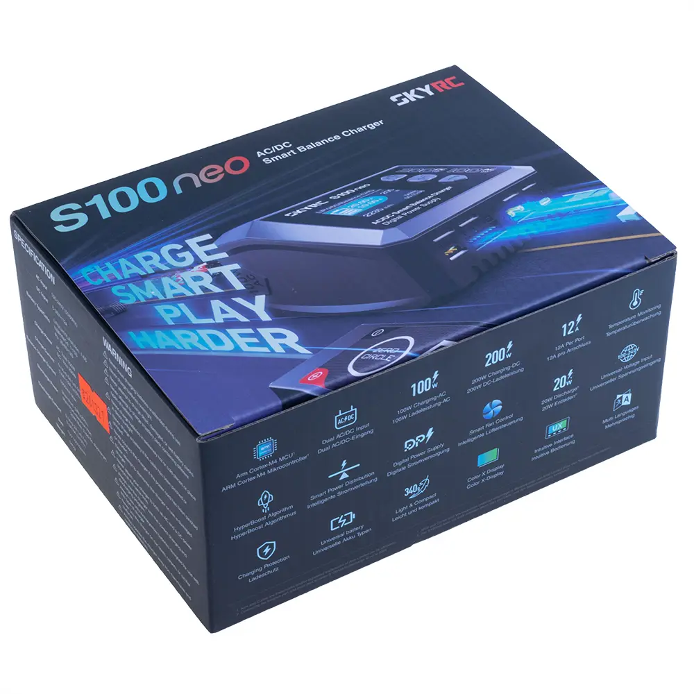 Розумне зарядне SkyRC S100neo SK-100202-01, LiPo LiHV LiFe Liion 1-6S, NiMh, Pb, 200W 12A, від 220V), зображення 5
