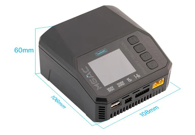 Розумне зарядне ToolkitRC M6AC TK13800, LiPo LiHV LiFe Liion LTO 1-6S, NiMh, Pb, 300Вт 15А, від 220В), зображення 2