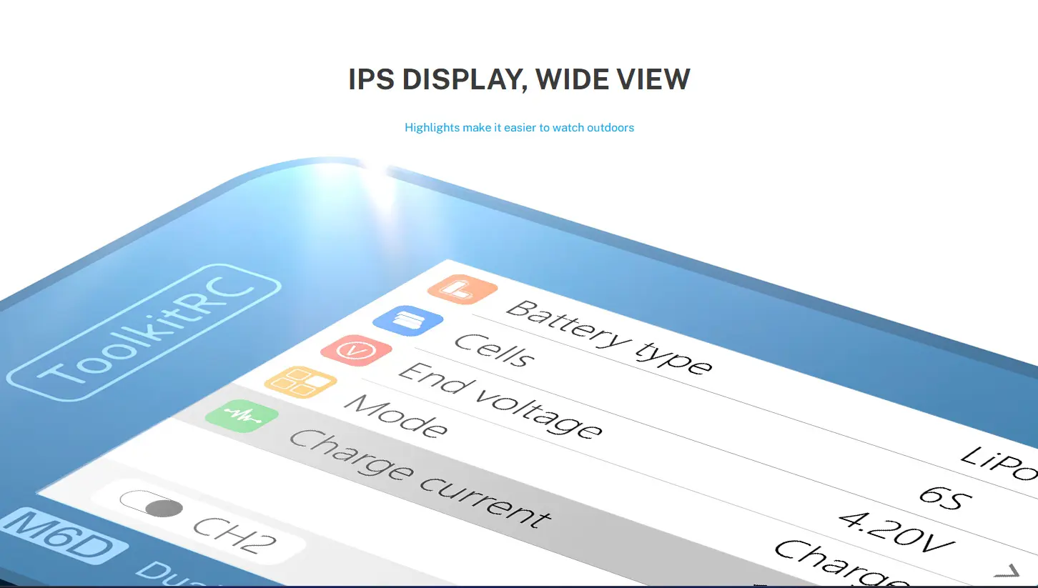 Розумне зарядне ToolkitRC M6D TK10800, LiPo LiHV LiFe Liion 1-6S, NiMh, Pb, 2 канали, 500Вт 25А), зображення 8
