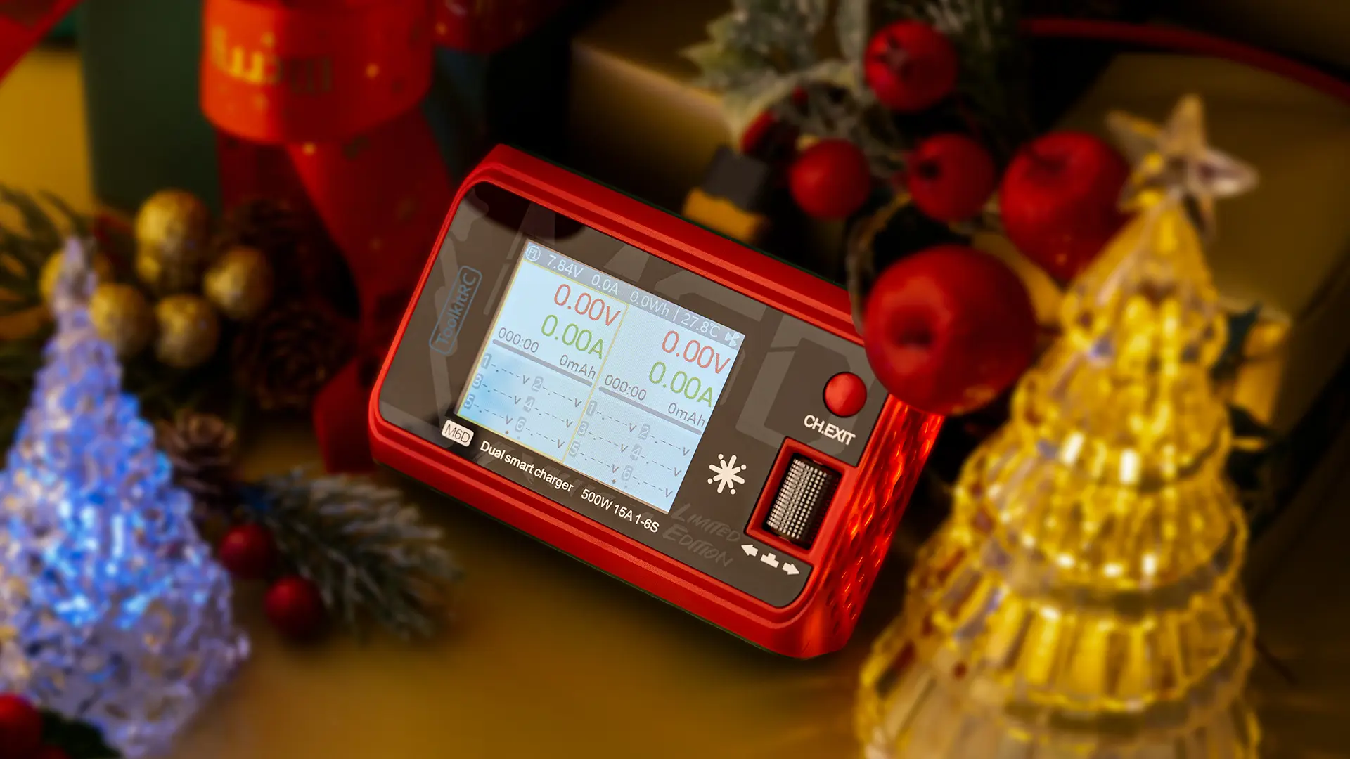 Розумне зарядне ToolkitRC M6D X'Mas TK13900, LiPo LiHV LiFe Liion 1-6S, NiMh, Pb, 2 канали, 500Вт 25А), зображення 9