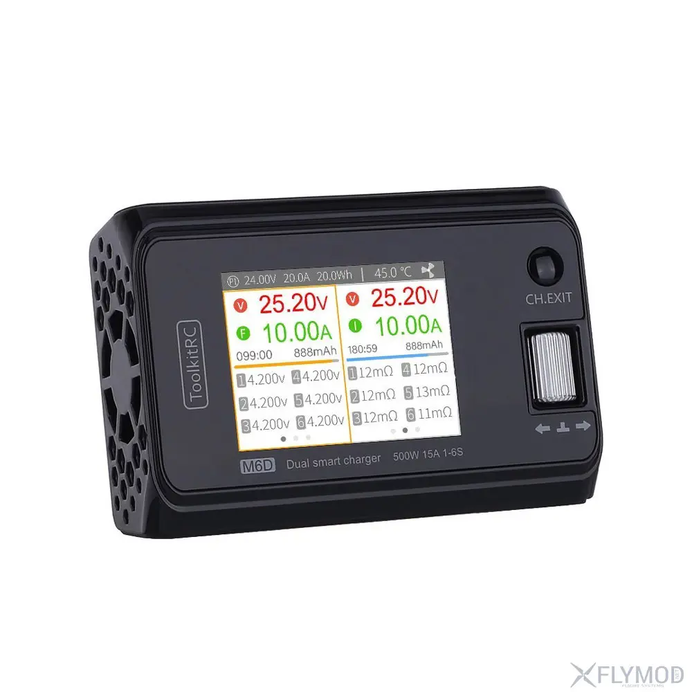 Розумне зарядне ToolkitRC M6D X'Mas TK13900, LiPo LiHV LiFe Liion 1-6S, NiMh, Pb, 2 канали, 500Вт 25А), зображення 10
