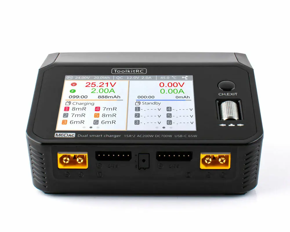 Розумне зарядне ToolkitRC M6DAC TK11500, LiPo LiHV LiFe Liion 1-6S, NiMh, Pb, 2 канали, 700W від 220В), зображення 20