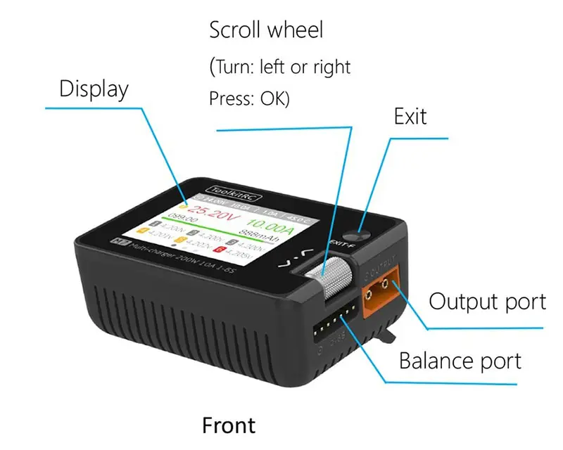 Розумне зарядне ToolkitRC M7 TK11400, LiPo LiHV LiFe Li-ion 1-6S, NiMh, Pb, 200W 10А), зображення 13
