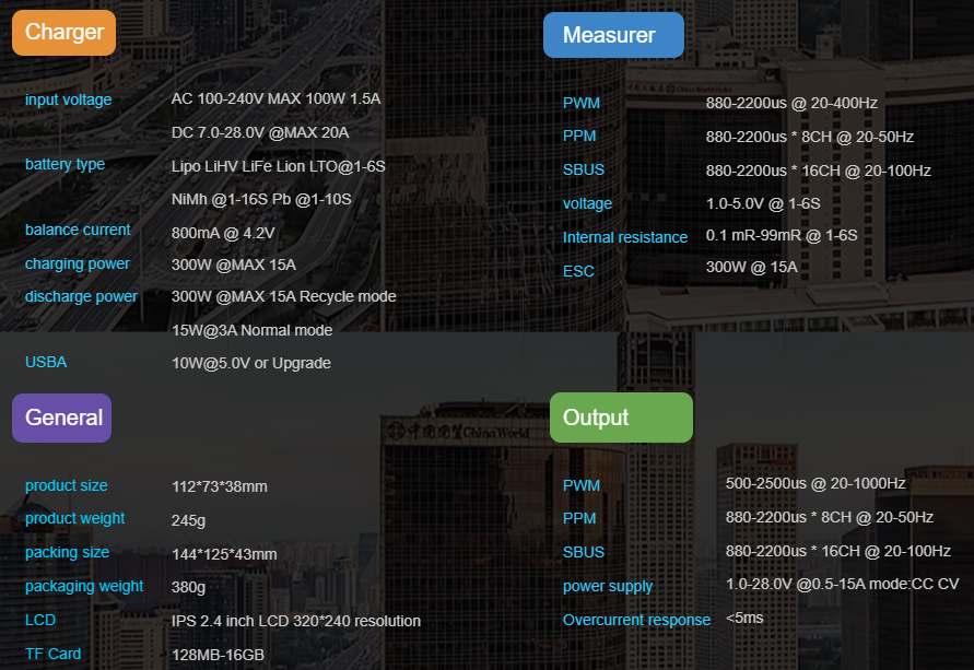 Розумне зарядне ToolkitRC M7AC TK12200-EU, LiPo LiHV LiFe Li-ion 1-6S, NiMh, Pb, 300W 15А, від 220V), зображення 2