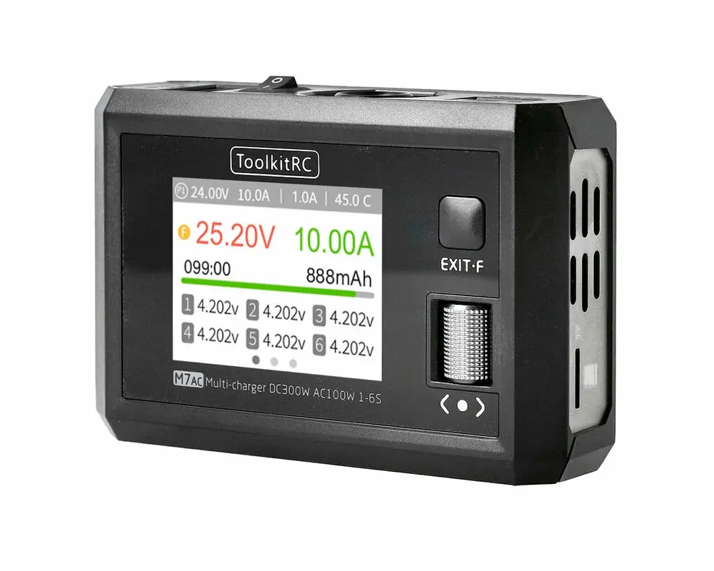 Розумне зарядне ToolkitRC M7AC TK12200-EU, LiPo LiHV LiFe Li-ion 1-6S, NiMh, Pb, 300W 15А, від 220V від батарейки.com.ua