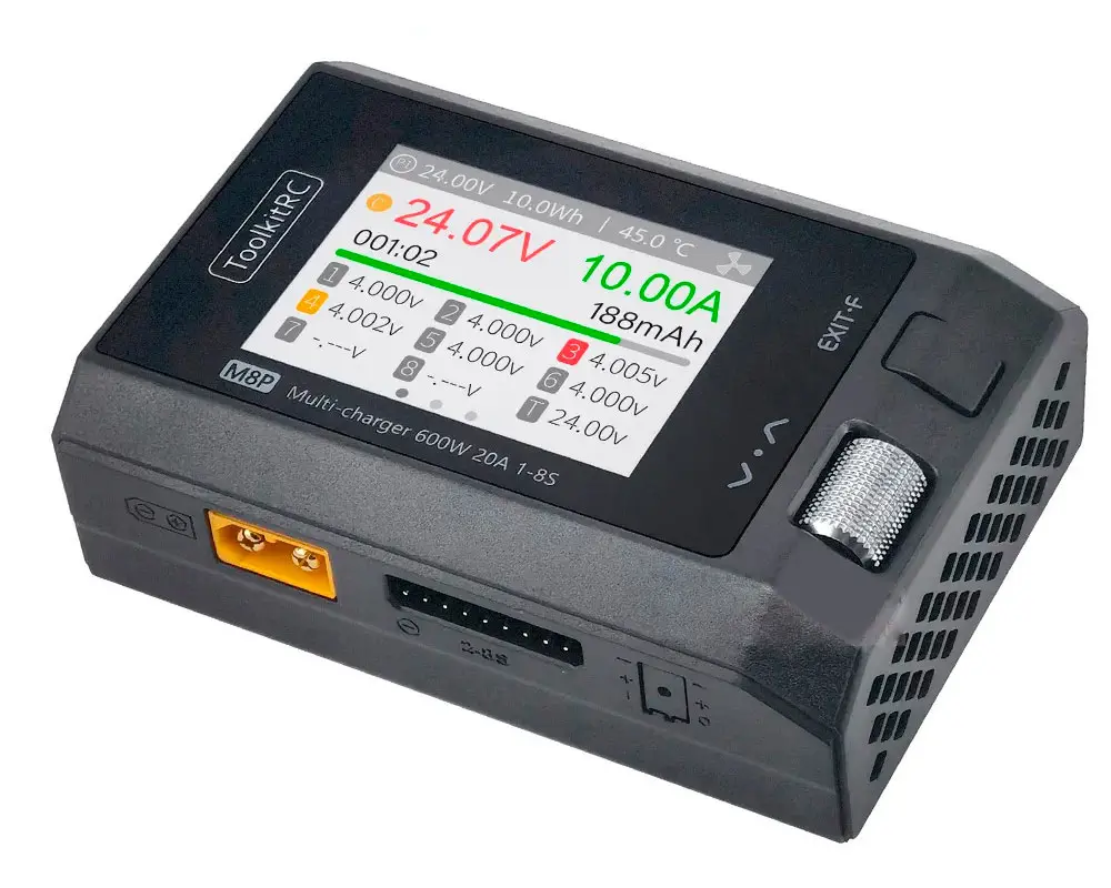 Розумне зарядне ToolkitRC M8P TK12800, LiPo LiHV LiFe Liion 1-8S, NiMh, Pb, 600W 20А від батарейки.com.ua