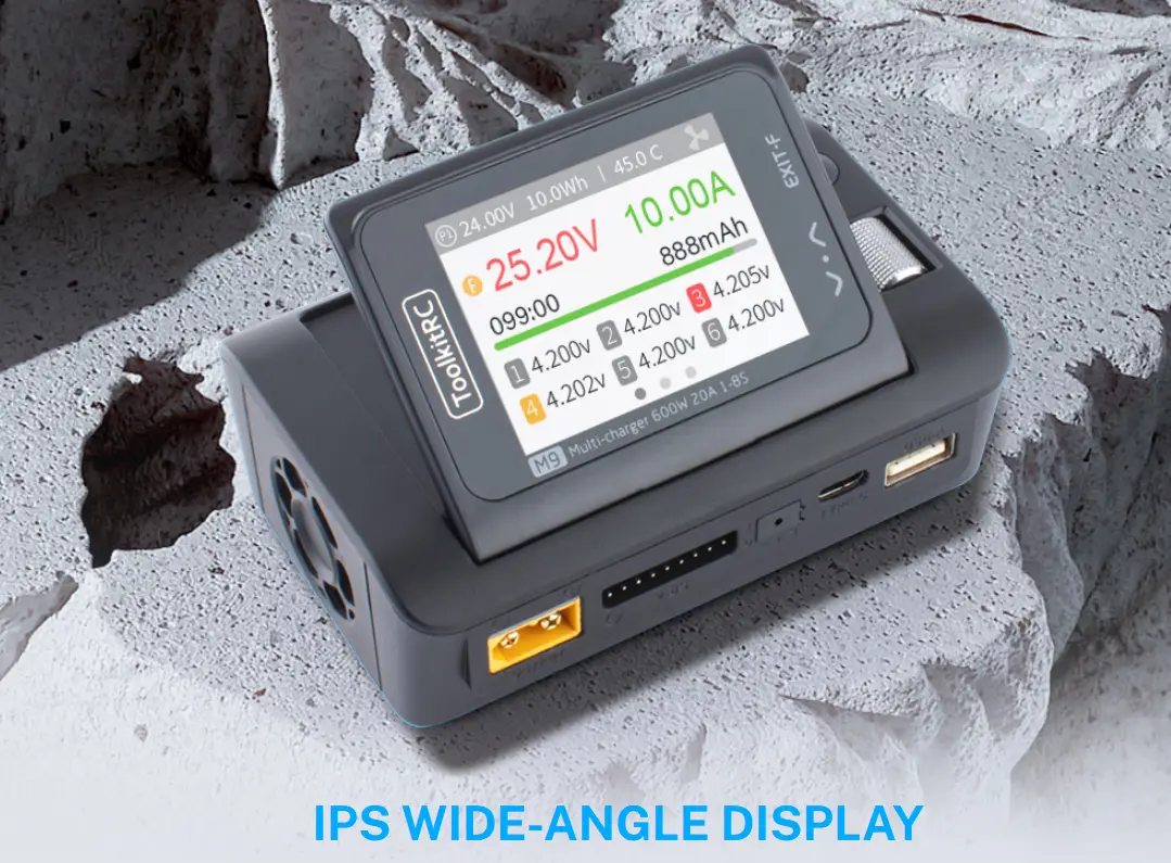 Розумне зарядне ToolkitRC M9 TK11900, LiPo LiHV LiFe Liion 1-8S, NiMh, Pb, 600W 20А), зображення 3