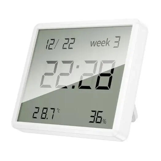 Термогігрометр HOCO HX41 Indoor electronic clock with hygrothermometer White), зображення 3